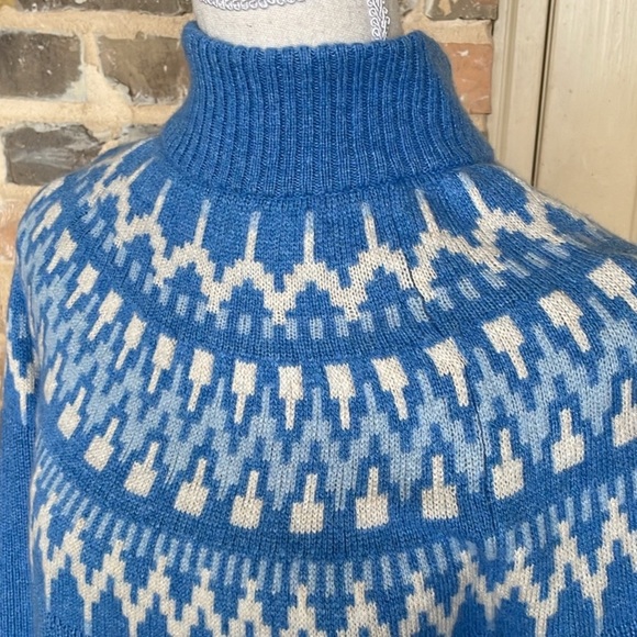 J. Crew Lambswool Fair Isle Mock Turtleneck Pullover Sweater Size XSmall New - Picture 13 of 13